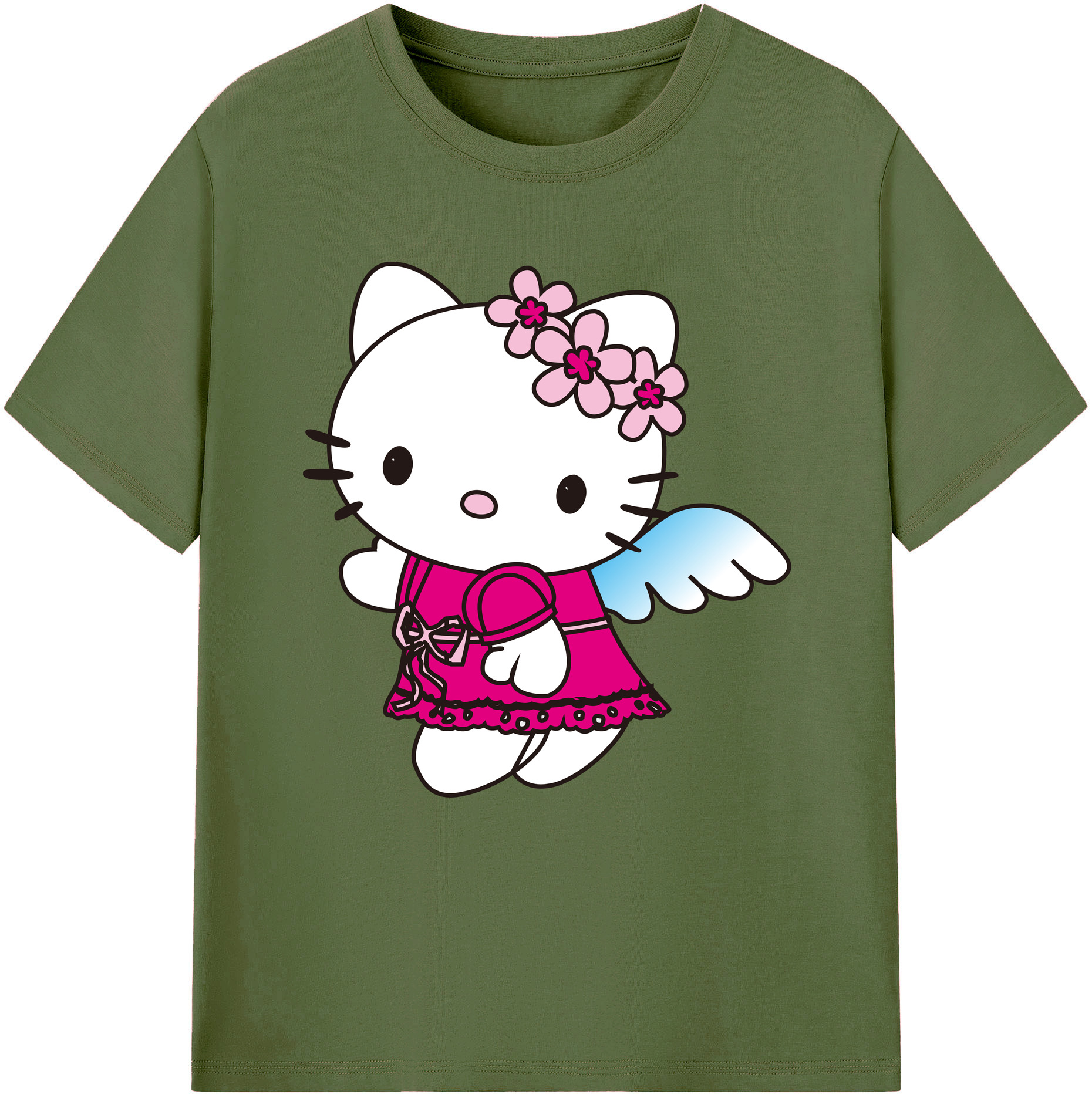 （画像用） Hello Kitty ハローキティ 綿100％半袖Tシャツ（フロントプリント）